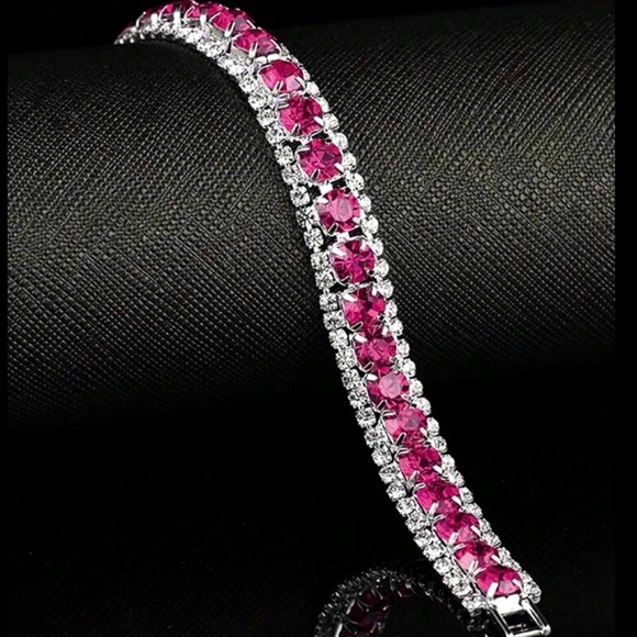 Swarovski Elements Rose Tennis Bracelet - Picture 2 of 7